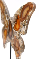 Agate Butterfly on Metal Stand Size L