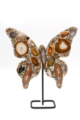 Agate Butterfly on Metal Stand Size L