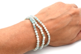 Amazonit Kugelarmband facettiert 4 mm