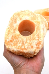 Orange Calcite Tea Candle Holder