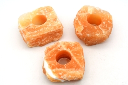 Orange Calcite Tea Candle Holder