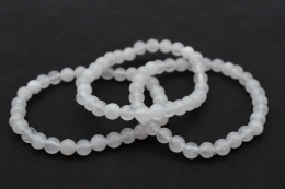Jade wei� Kugel Armband 6 mm