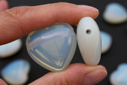 Opalite heart drilled
