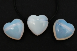 Opalite heart drilled