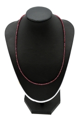 Garnet necklace faceted 2 mm