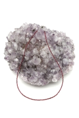 Garnet necklace faceted 2 mm