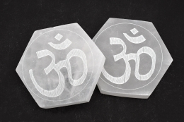 Selenit Untersetzer sechseckig 