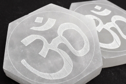 Selenit Untersetzer sechseckig 