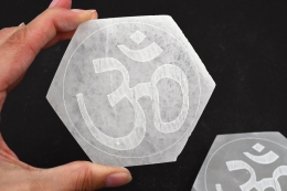 Selenit Untersetzer sechseckig 