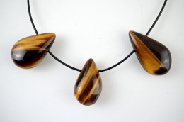 Tigerauge Drop Shape gebohrt 5-er Set