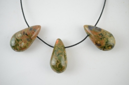 Rhyolith Drop Shape gebohrt 5-er Set