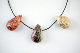 Ozean Jaspis Drop Shape gebohrt 3-er Set