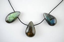 Labradorit Drop Shape gebohrt 5-er Set