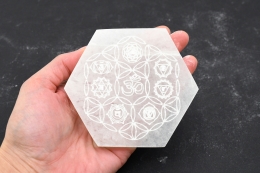 Selenit Untersetzer sechseckig 