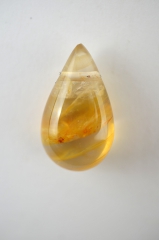 Clear quartz yellow drop shape drilled 5 pcs set