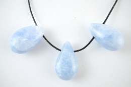 Calcit blau Drop Shape gebohrt 5-er Set