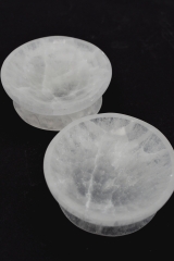 Selenit Schale rund 12 cm mit Fu�