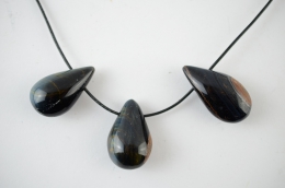 Falkenauge Drop Shape gebohrt 5-er Set