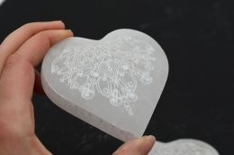Selenite Coasters Heart small 