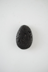 Lava tumbled stones flat drilled 5-er Set