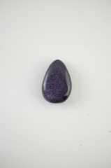 Blue goldstone tumbled stones flat drilled