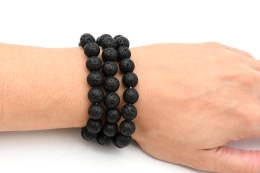 Lava Kugel Armband 10 mm