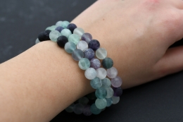 Fluorit Kugel Armband 8 mm Matt