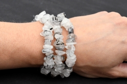 Tourmaline quartz tumbled stones mini bracelet