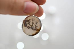 Dendriten Achat 925er Silber Anh�nger