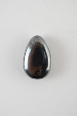 H�matit Trommelsteine flach gebohrt 5-er Set