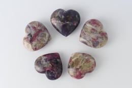 Pink Tourmaline in Lepidolite / Feldspar Heart 40 - 60 mm