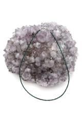 Malachite necklace faceted 2 mm