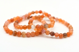Carneol - Agate Bead Bracelet faceted 6 mm