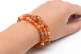 Carneol - Achat Kugelarmband facettiert 6 mm