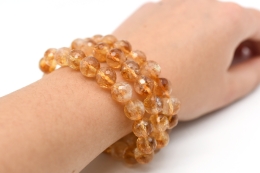 Citrin Kugelarmband facettiert 10 mm