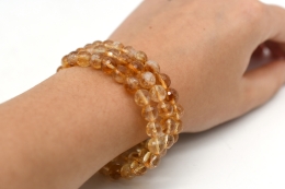 Citrin Kugelarmband facettiert 8 mm