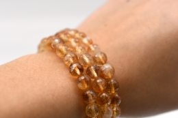 Citrine Bead Bracelet faceted 8 mm