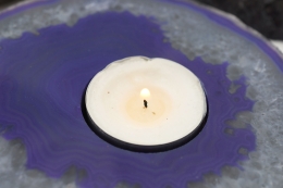 Achat Scheiben Teelichthalter lila