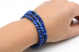 Lapis Lazuli W�rfel Armband facettiert ca.5 mm