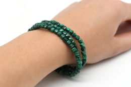 Malachit W�rfel Armband facettiert 4 mm