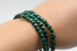 Malachit W�rfel Armband facettiert 4 mm