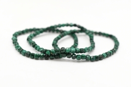 Malachit W�rfel Armband facettiert 4 mm