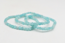 Amazonit W�rfel Armband facettiert 4 mm