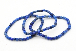 Lapis Lazuli Cube Bracelet faceted 4 mm