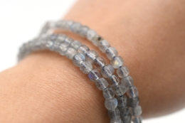 Labradorite Cube Bracelet faceted 4 mm