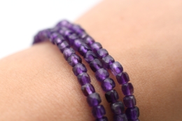 Amethyst Cube Bracelet faceted 4 mm