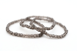 Smokey Quartz Cube Bracelet faceted 4 mm