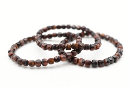 Tiger Eye red Cube Bracelet faceted 4 mm