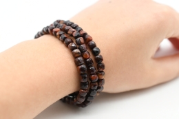 Tigerauge rot W�rfel Armband facettiert 4 mm