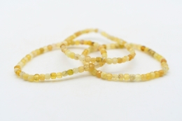 Opal Yellow Cube Bracelet faceted 4 mm